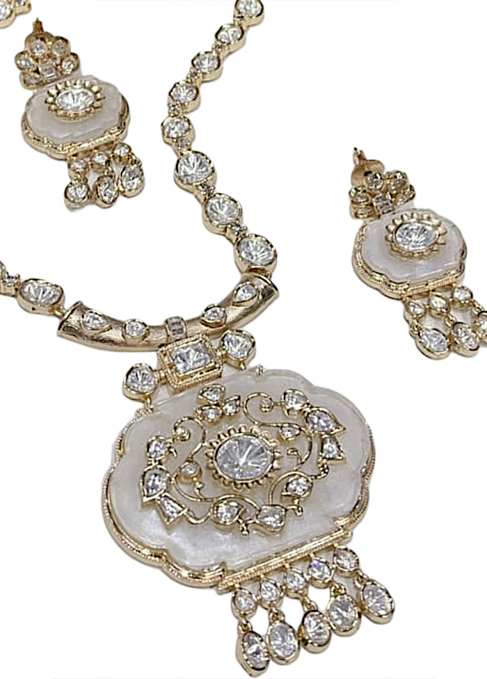 Mother Of Pearl Gold Plated With Push Back Earrings - Indian Silk House Agencies