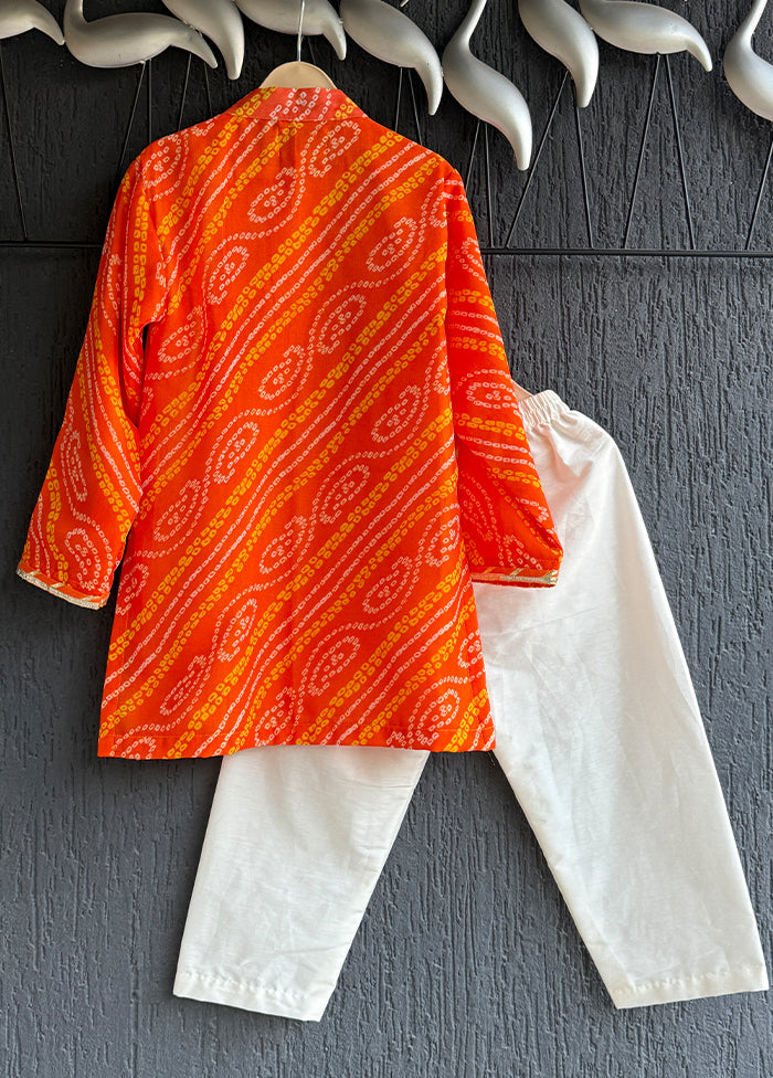 Orange cotton Kurta & Pajama Set