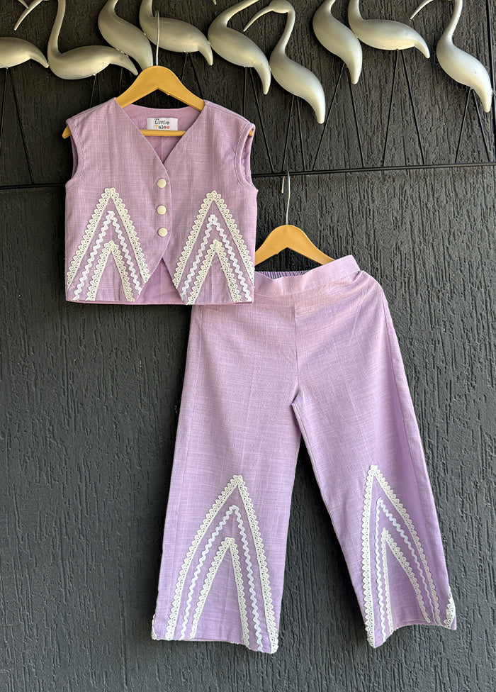 2 Pc Lavender Silk Cord set