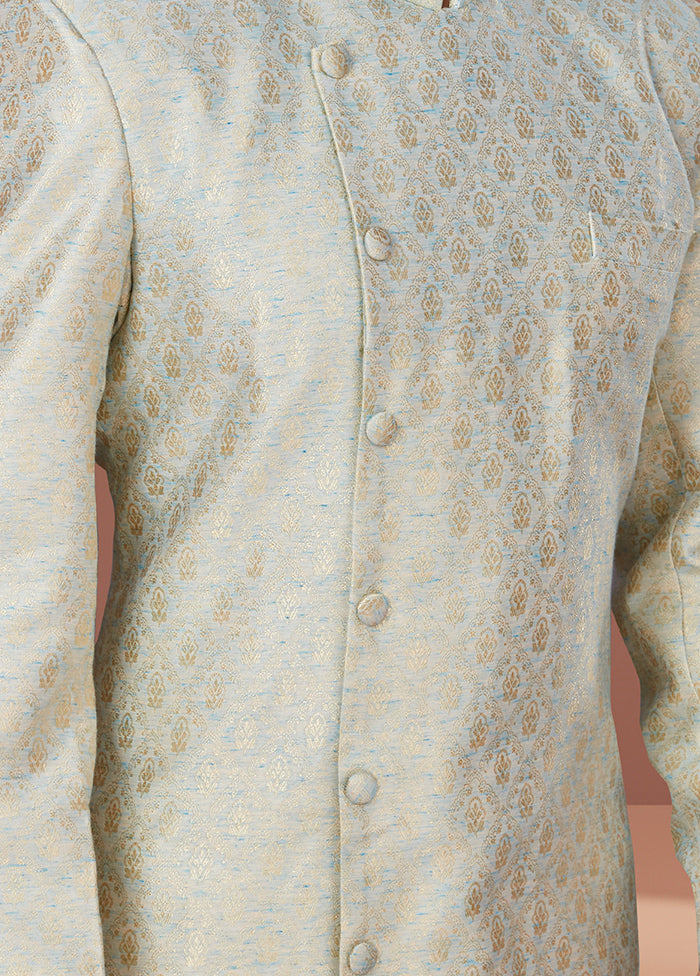 2 Pc Multicolor Dupion Silk Kurta Pajama Set - Indian Silk House Agencies