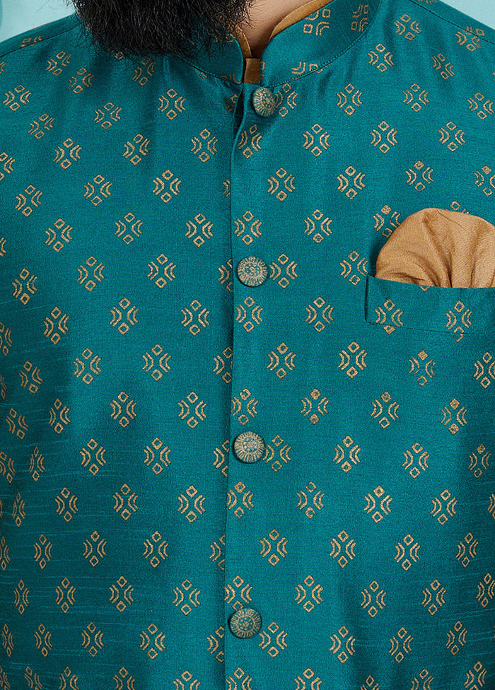 Rama Full Sleeves Mandarin Collar Waistcoat - Indian Silk House Agencies
