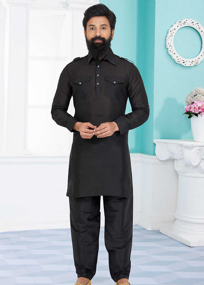 2 Pc Multicolor Dupion Silk Kurta Pajama Set - Indian Silk House Agencies