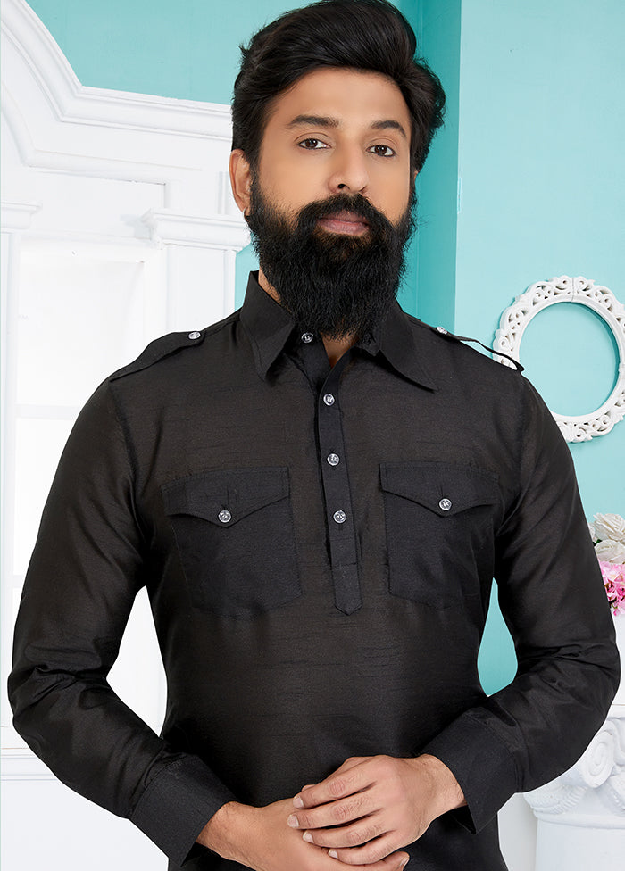 2 Pc Multicolor Dupion Silk Kurta Pajama Set - Indian Silk House Agencies