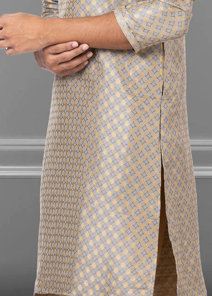 2 Pc Multicolor Dupion Silk Kurta Pajama Set - Indian Silk House Agencies