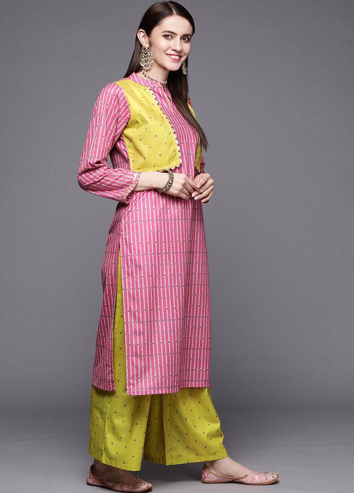 2 Pc Pink Readymade Velvet Kurti Set - Indian Silk House Agencies