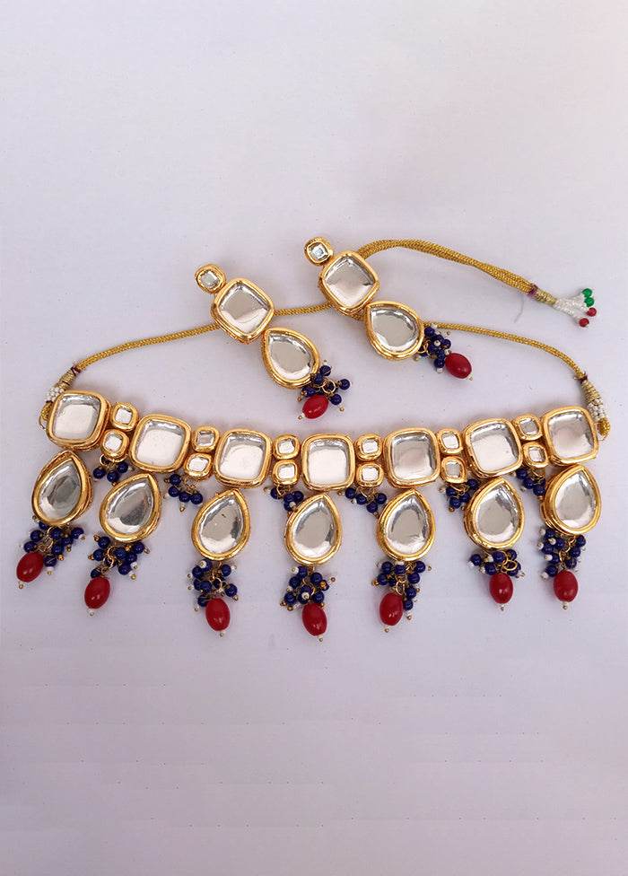 Kundan Studded Red Jewellery Set - Indian Silk House Agencies