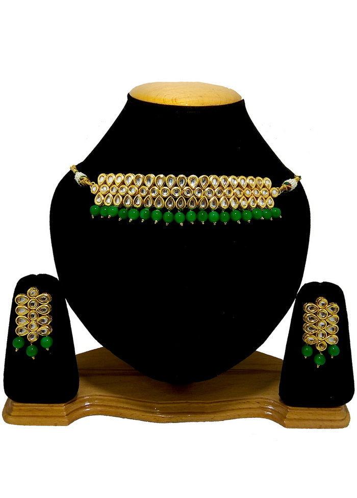 Hand Crafted Base Metal Alloy Gold Plated Kundan Stone Studded Jewellery Sets - Indian Silk House Agencies