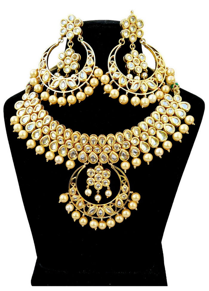 Hand Crafted Base Metal Alloy Gold Plated Kundan Stone Studded Jewellery Sets - Indian Silk House Agencies