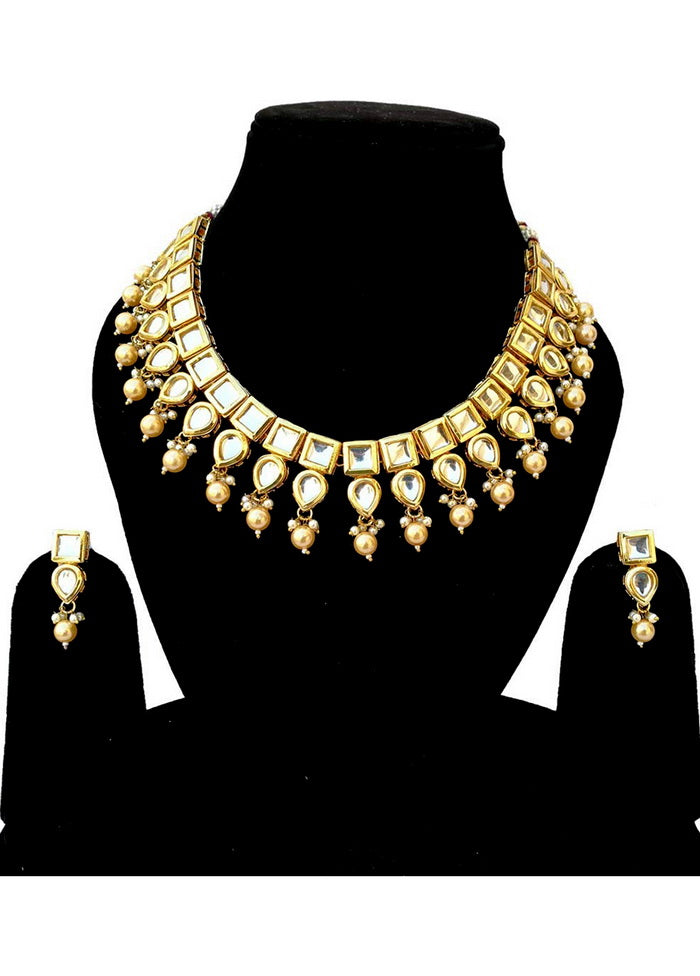 Hand Crafted Base Metal Alloy Gold Plated Kundan Stone Studded Jewellery Sets - Indian Silk House Agencies