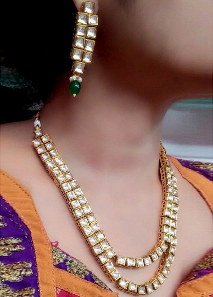 Hand Crafted Base Metal Alloy Gold Plated Kundan Stone Studded Jewellery Sets - Indian Silk House Agencies