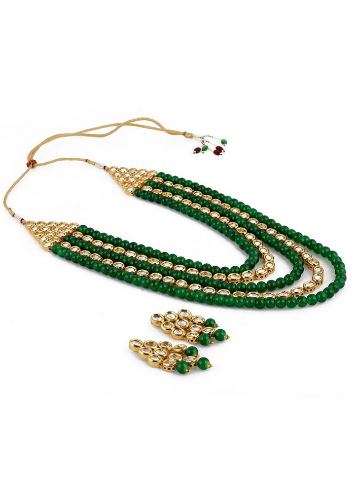 Hand Crafted Base Metal Alloy Gold Plated Kundan Stone Studded Jewellery Sets - Indian Silk House Agencies
