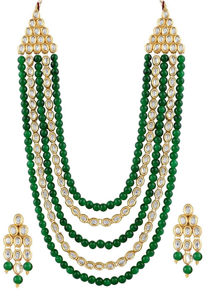 Hand Crafted Base Metal Alloy Gold Plated Kundan Stone Studded Jewellery Sets - Indian Silk House Agencies