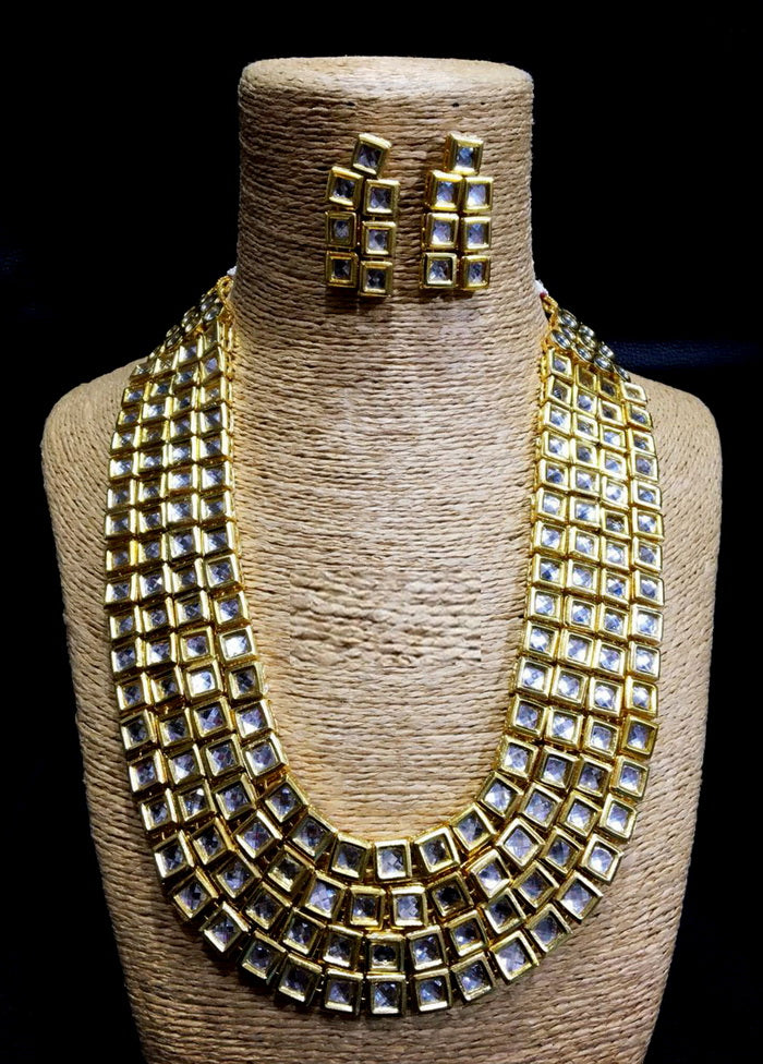 Hand Crafted Base Metal Alloy Gold Plated Kundan Stone Studded Jewellery Sets - Indian Silk House Agencies