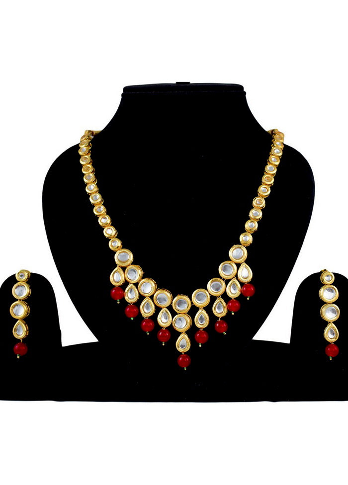 Hand Crafted Base Metal Alloy Gold Plated Kundan Stone Studded Jewellery Sets - Indian Silk House Agencies