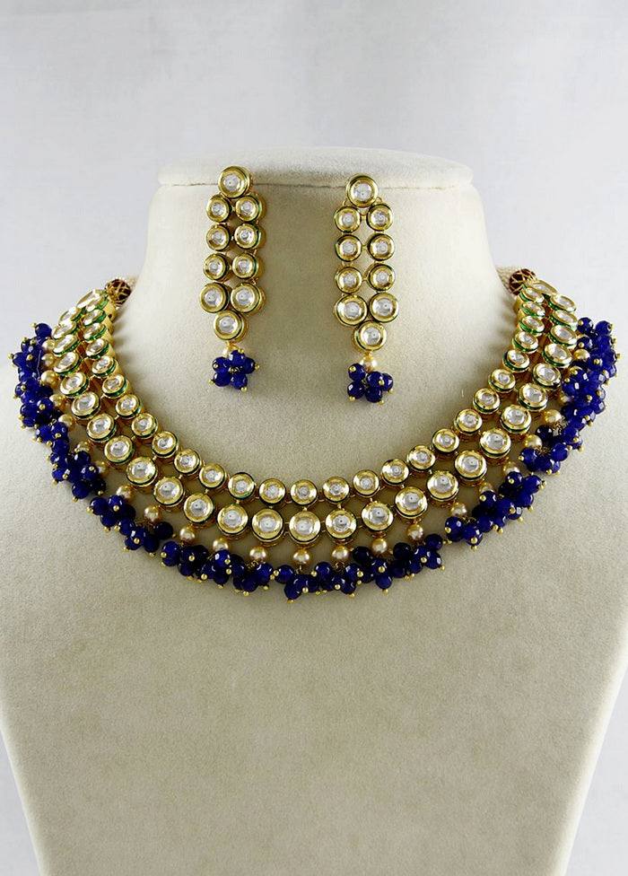 Hand Crafted Base Metal Alloy Gold Plated Kundan Stone Studded Jewellery Sets - Indian Silk House Agencies