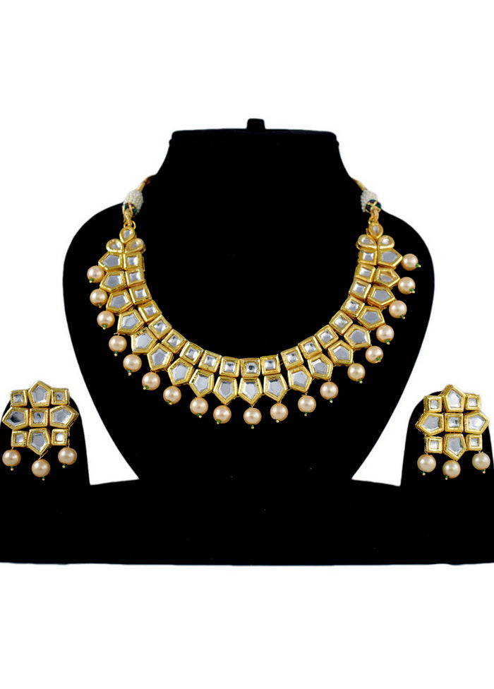 Hand Crafted Base Metal Alloy Gold Plated Kundan Stone Studded Jewellery Sets - Indian Silk House Agencies
