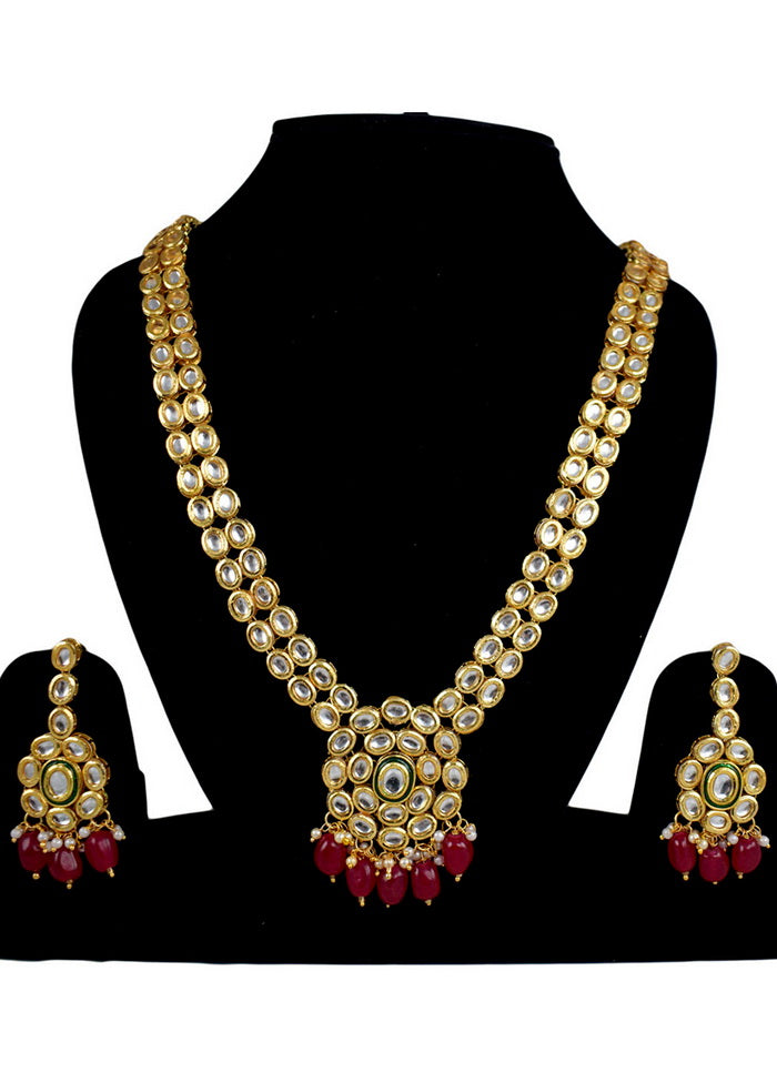 Hand Crafted Base Metal Alloy Gold Plated Kundan Stone Studded Jewellery Sets - Indian Silk House Agencies