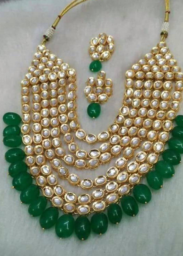 Hand Crafted Base Metal Alloy Gold Plated Kundan Stone Studded Jewellery Sets - Indian Silk House Agencies