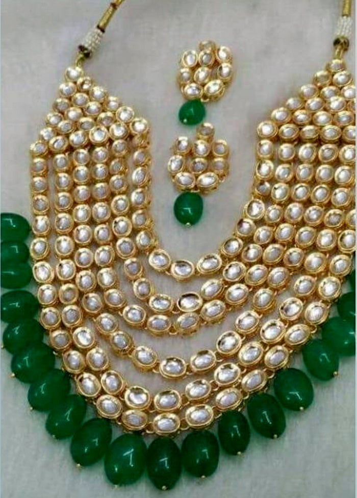 Hand Crafted Base Metal Alloy Gold Plated Kundan Stone Studded Jewellery Sets - Indian Silk House Agencies