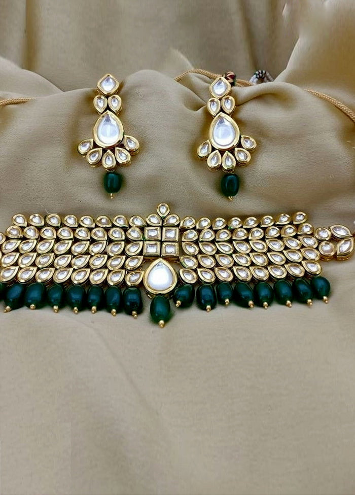 Hand Crafted Base Metal Alloy Gold Plated Kundan Stone Studded Jewellery Sets - Indian Silk House Agencies