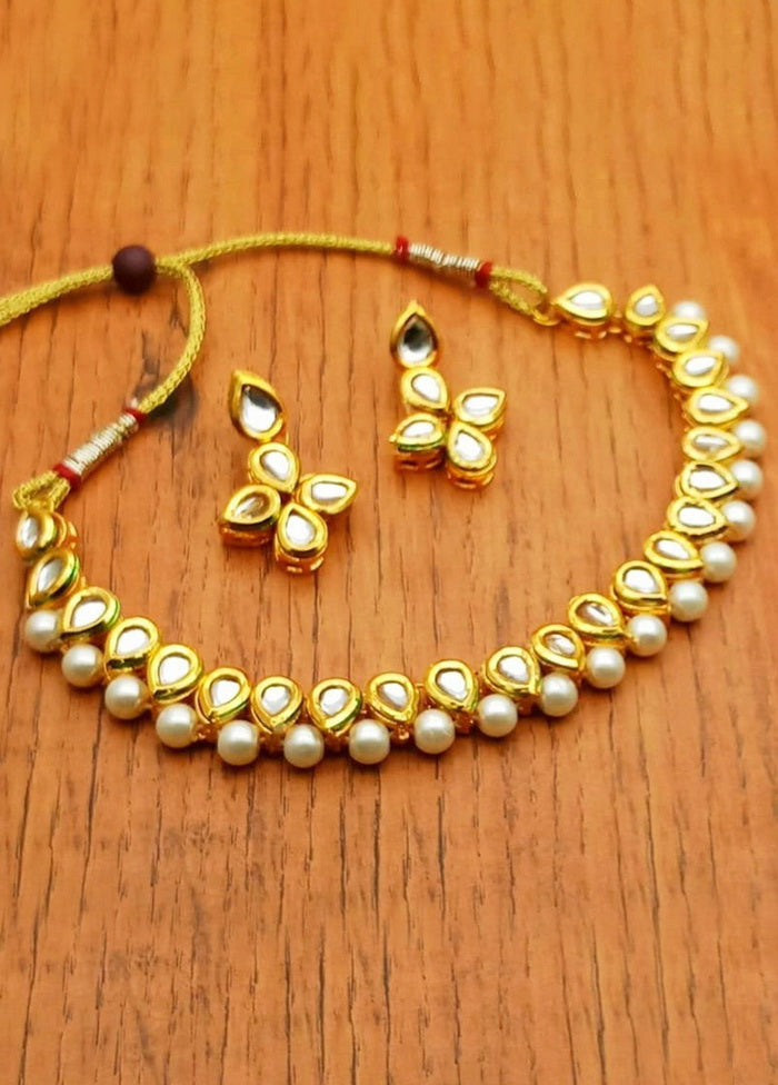 Hand Crafted Base Metal Alloy Gold Plated Kundan Stone Studded Jewellery Sets - Indian Silk House Agencies