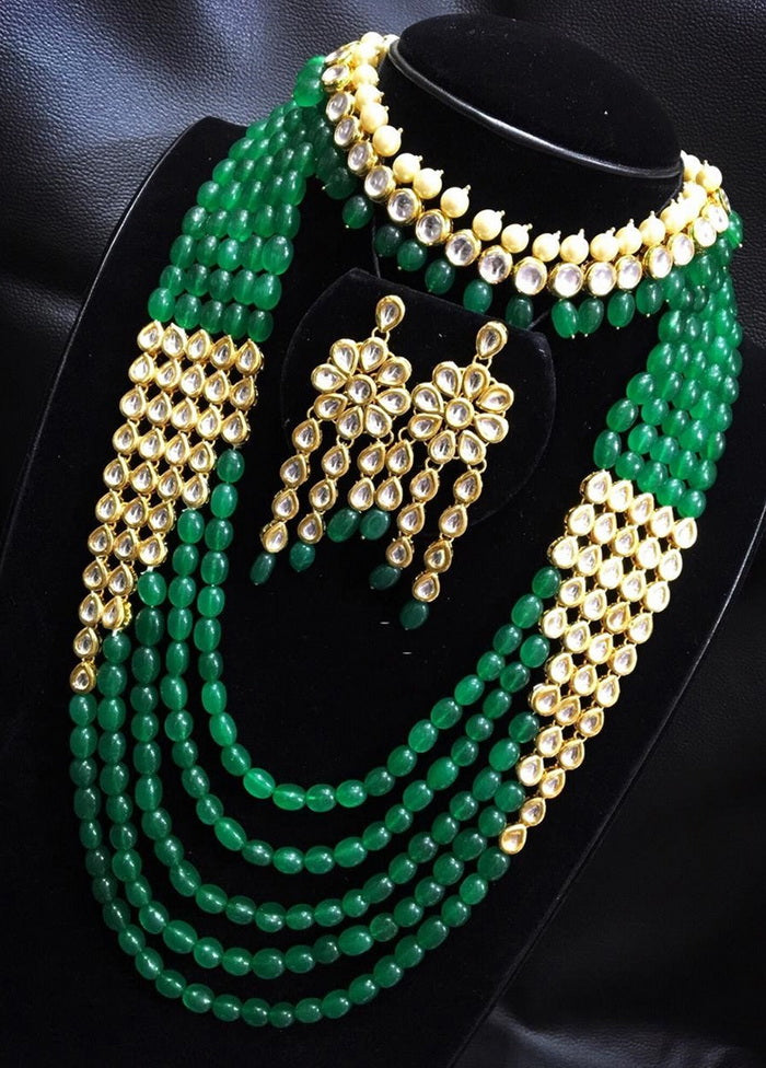 Hand Crafted Base Metal Alloy Gold Plated Kundan Stone Studded Jewellery Sets - Indian Silk House Agencies