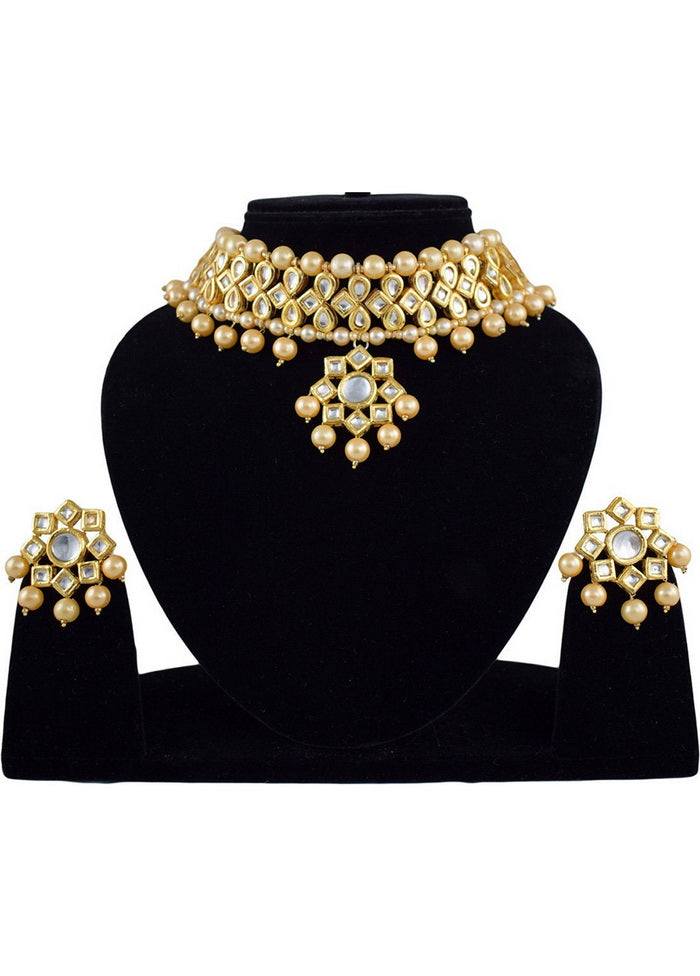 Hand Crafted Base Metal Alloy Gold Plated Kundan Stone Studded Jewellery Sets - Indian Silk House Agencies