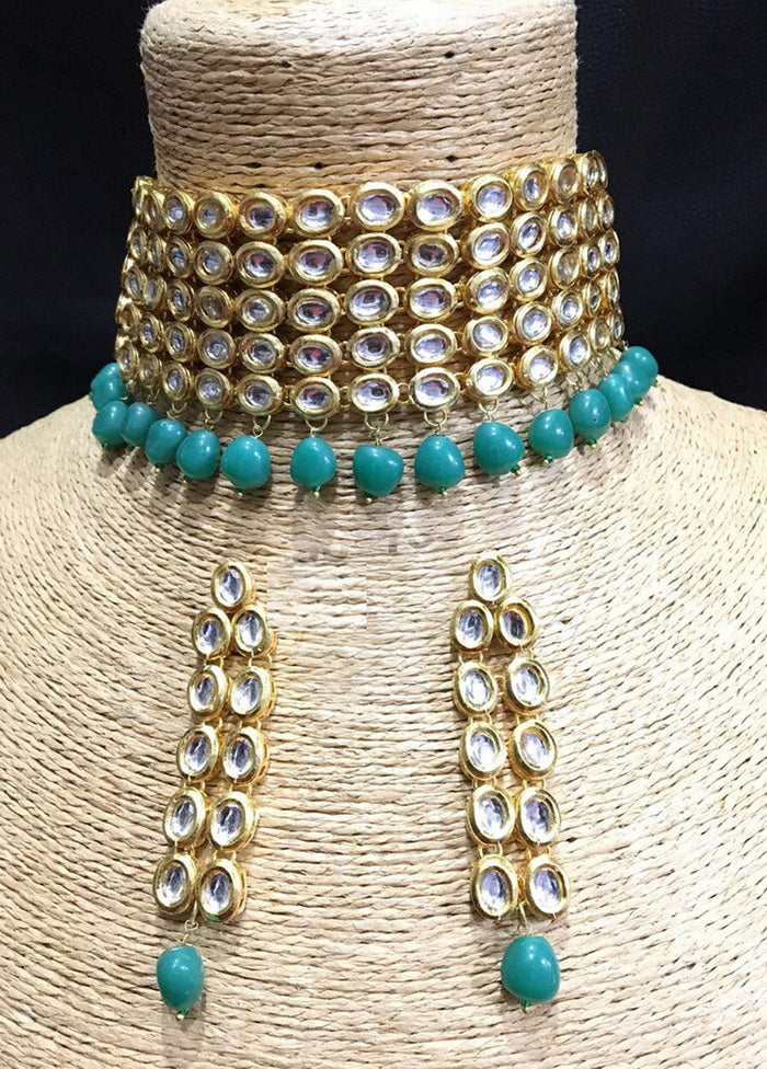 Hand Crafted Base Metal Alloy Gold Plated Kundan Stone Studded Jewellery Sets - Indian Silk House Agencies