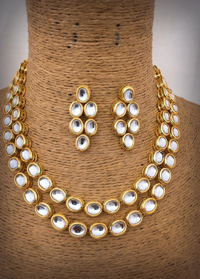 Hand Crafted Base Metal Alloy Gold Plated Kundan Stone Studded Jewellery Sets - Indian Silk House Agencies