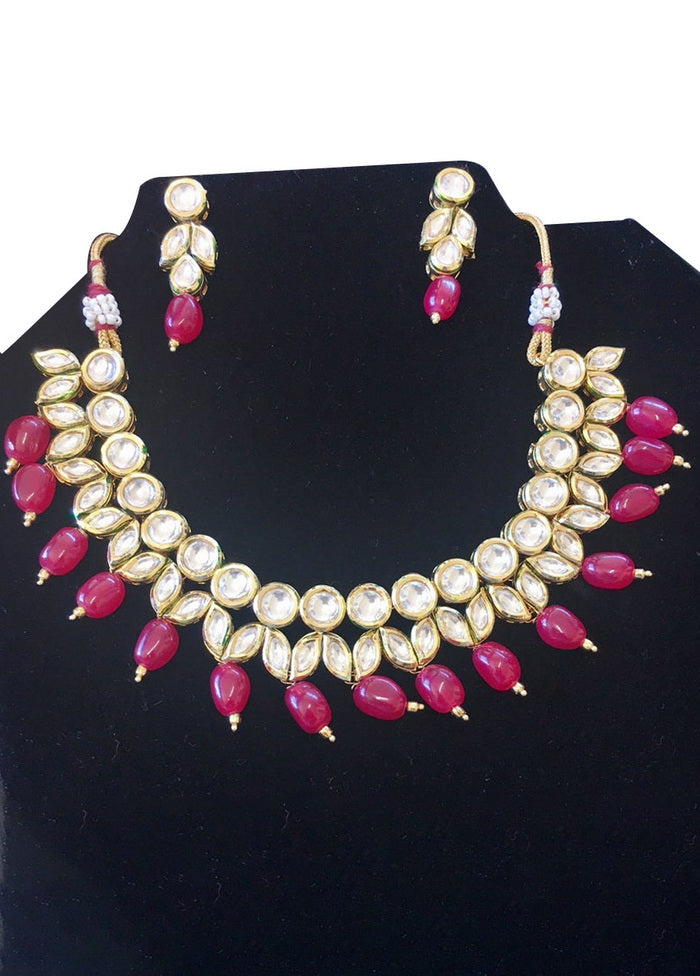 Hand Crafted Base Metal Alloy Gold Plated Kundan Stone Studded Jewellery Sets - Indian Silk House Agencies