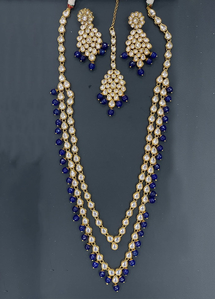 Hand Crafted Base Metal Alloy Gold Plated Kundan Stone Studded Jewellery Sets - Indian Silk House Agencies