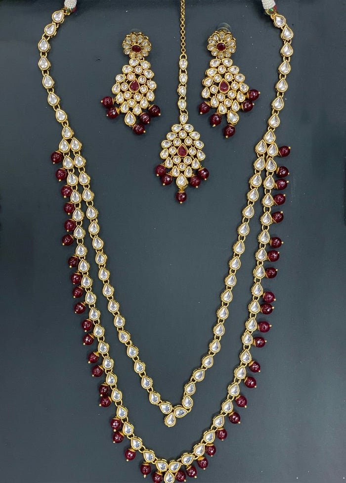 Hand Crafted Base Metal Alloy Gold Plated Kundan Stone Studded Jewellery Sets - Indian Silk House Agencies