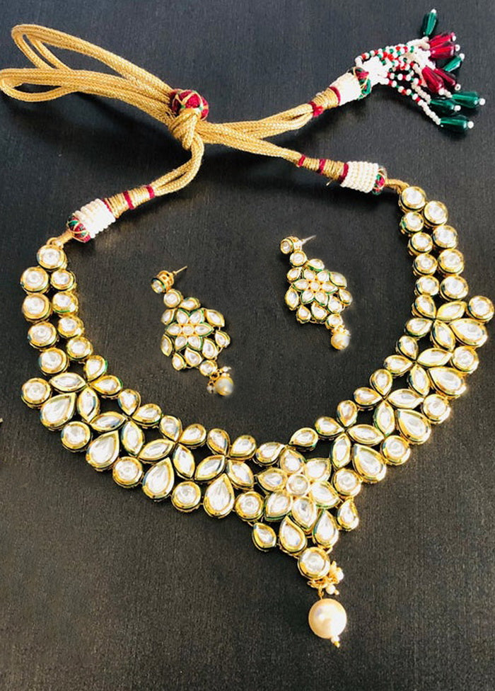 Hand Crafted Base Metal Alloy Gold Plated Kundan Stone Studded Jewellery Sets - Indian Silk House Agencies