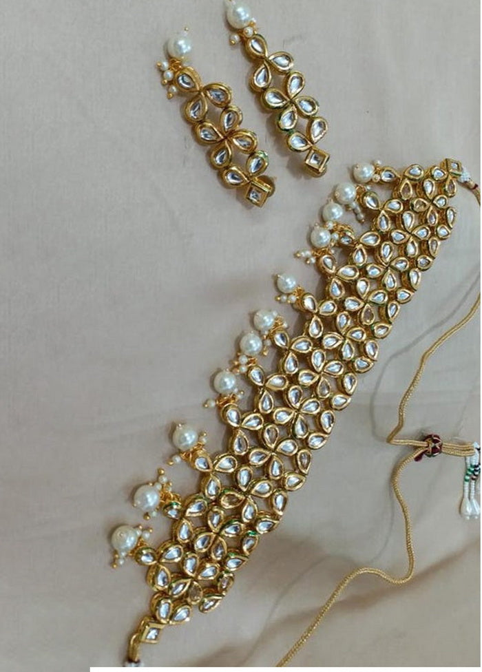 Hand Crafted Base Metal Alloy Gold Plated Kundan Stone Studded Jewellery Sets - Indian Silk House Agencies