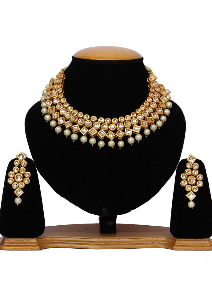 Hand Crafted Base Metal Alloy Gold Plated Kundan Stone Studded Jewellery Sets - Indian Silk House Agencies