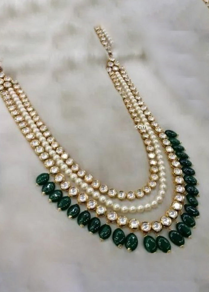 Hand Crafted Base Metal Alloy Gold Plated Kundan Stone Studded Jewellery Sets - Indian Silk House Agencies