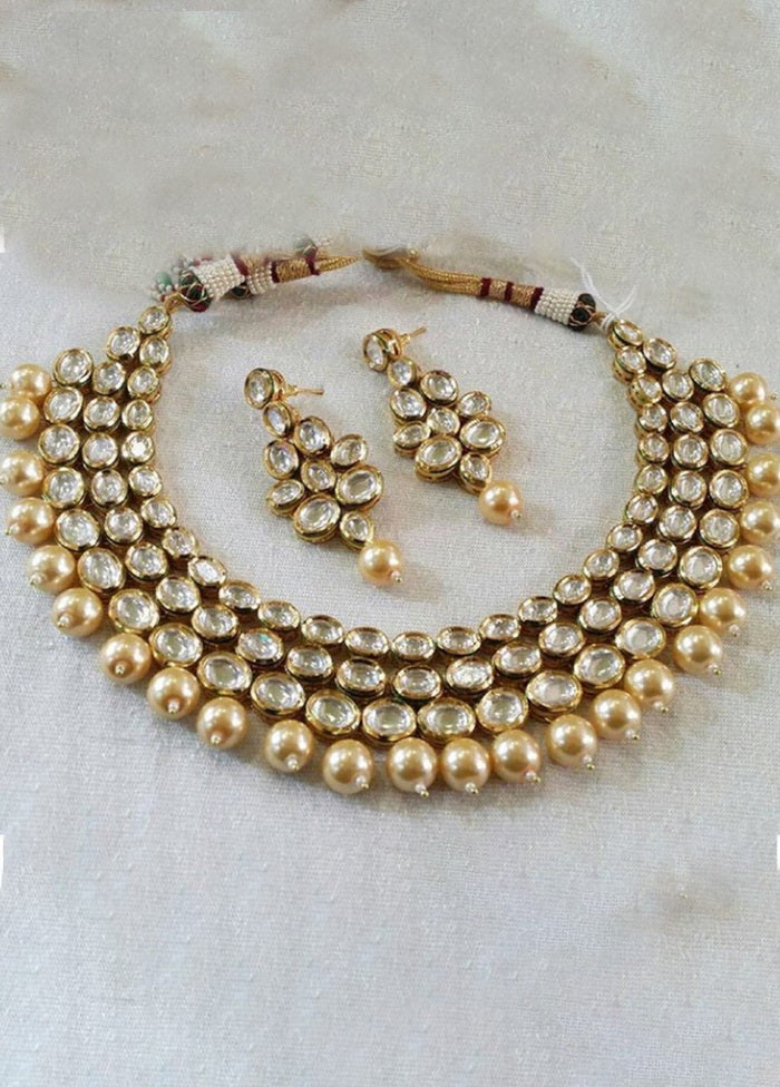 Hand Crafted Base Metal Alloy Gold Plated Kundan Stone Studded Jewellery Sets - Indian Silk House Agencies