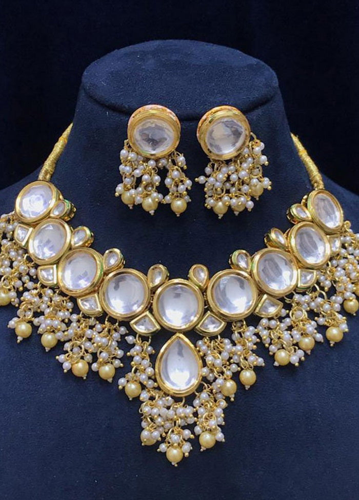 Hand Crafted Base Metal Alloy Gold Plated Kundan Stone Studded Jewellery Sets - Indian Silk House Agencies