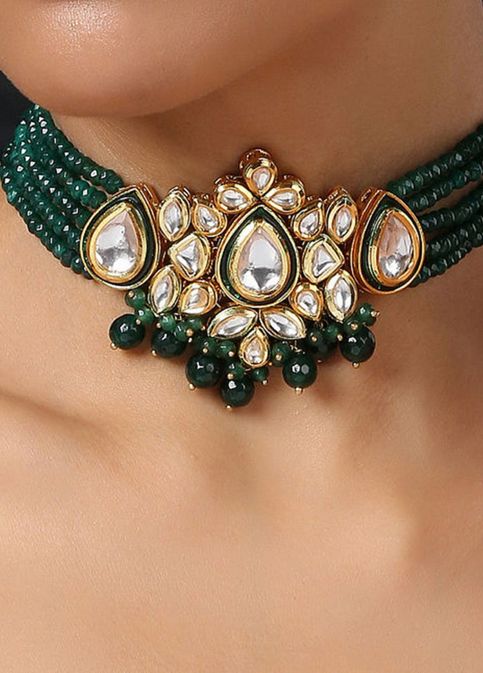 Hand Crafted Base Metal Alloy Gold Plated Kundan Stone Studded Jewellery Sets - Indian Silk House Agencies