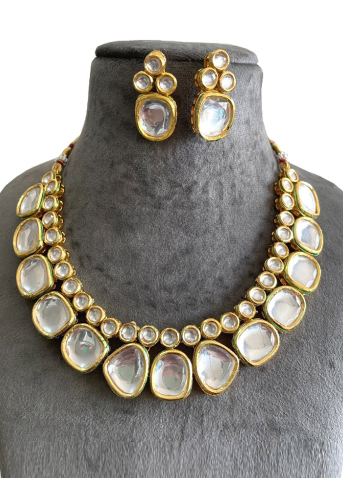 Golden Kundan Jewellery Set - Indian Silk House Agencies