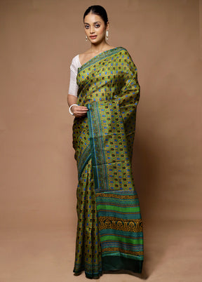 Multicolor Printed Silk Saree Without Blouse Piece