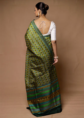 Multicolor Printed Silk Saree Without Blouse Piece