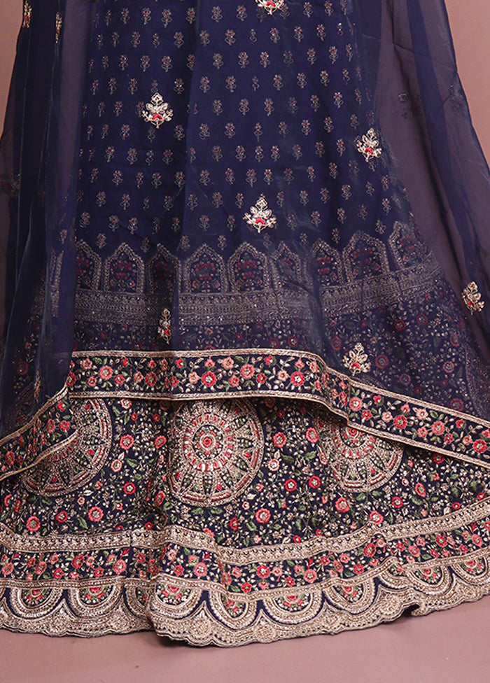 Black Pure SIlk Dupatta Lehenga Set