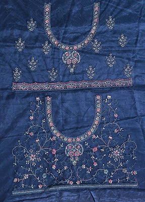 Blue Pure SIlk Dupatta Lehenga Set