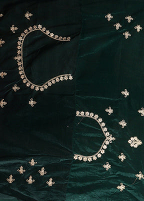 Green Blended Silk Dupatta Lehenga Set