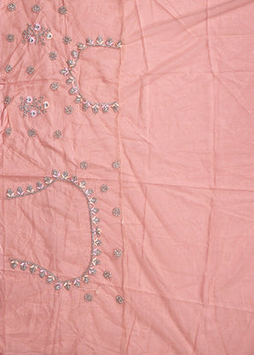 Pink Blended Silk Dupatta Lehenga Set