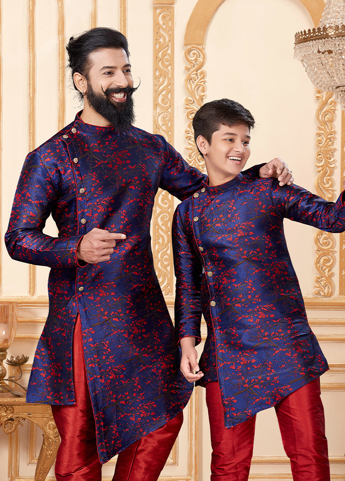 2 PC Multicolor Silk Father And Son Combo