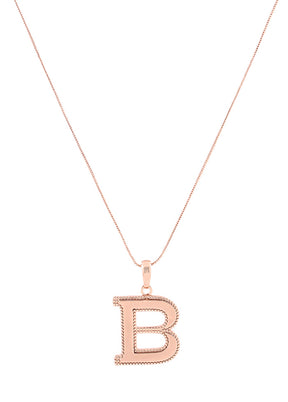Rose Gold Plated Beautiful B Pendant - Indian Silk House Agencies