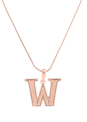 Rose Gold Plated Wonderful W Alphabet Pendant - Indian Silk House Agencies