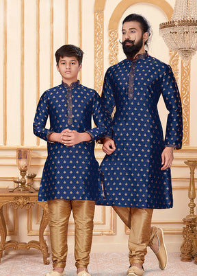 2 PC Multicolor Silk Father And Son Combo